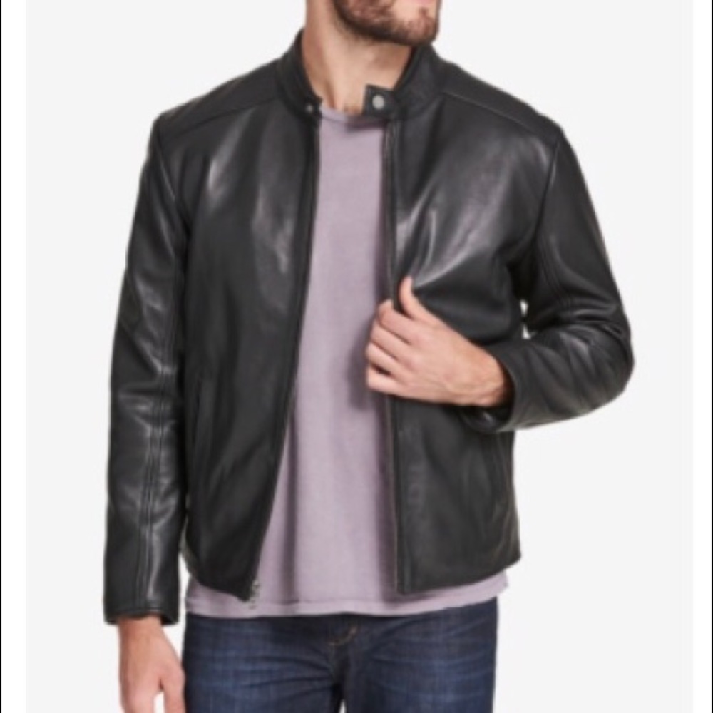 MARC NEW YORK LEATHER BOMBER JACKET LSRGE NWT